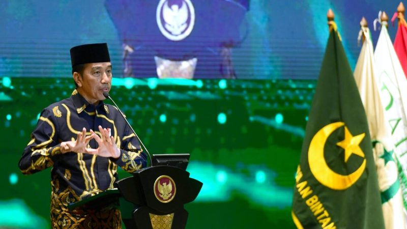 Presiden Joko Widodo menyampaikan sambutannya pada peresmian Pembukaan Rapat Koordinasi Nasional (Rakornas) dan Musyawarah Dewan Partai (MDP) Partai Bulan Bintang Tahun 2023 di eL-Royal Hotel, Kelapa Gading, Jakarta, Rabu, 11 Januari 2023.