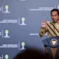 Presiden Joko Widodo menyampaikan sambutannya dalam pelantikan Badan Pengurus Pusat Himpunan Pengusaha Muda Indonesia (HIPMI) Masa Bakti 2022-2025, yang digelar di Hotel Kempinski, Jakarta, pada Senin, 20 Februari 2023. Foto: BPMI Setpres