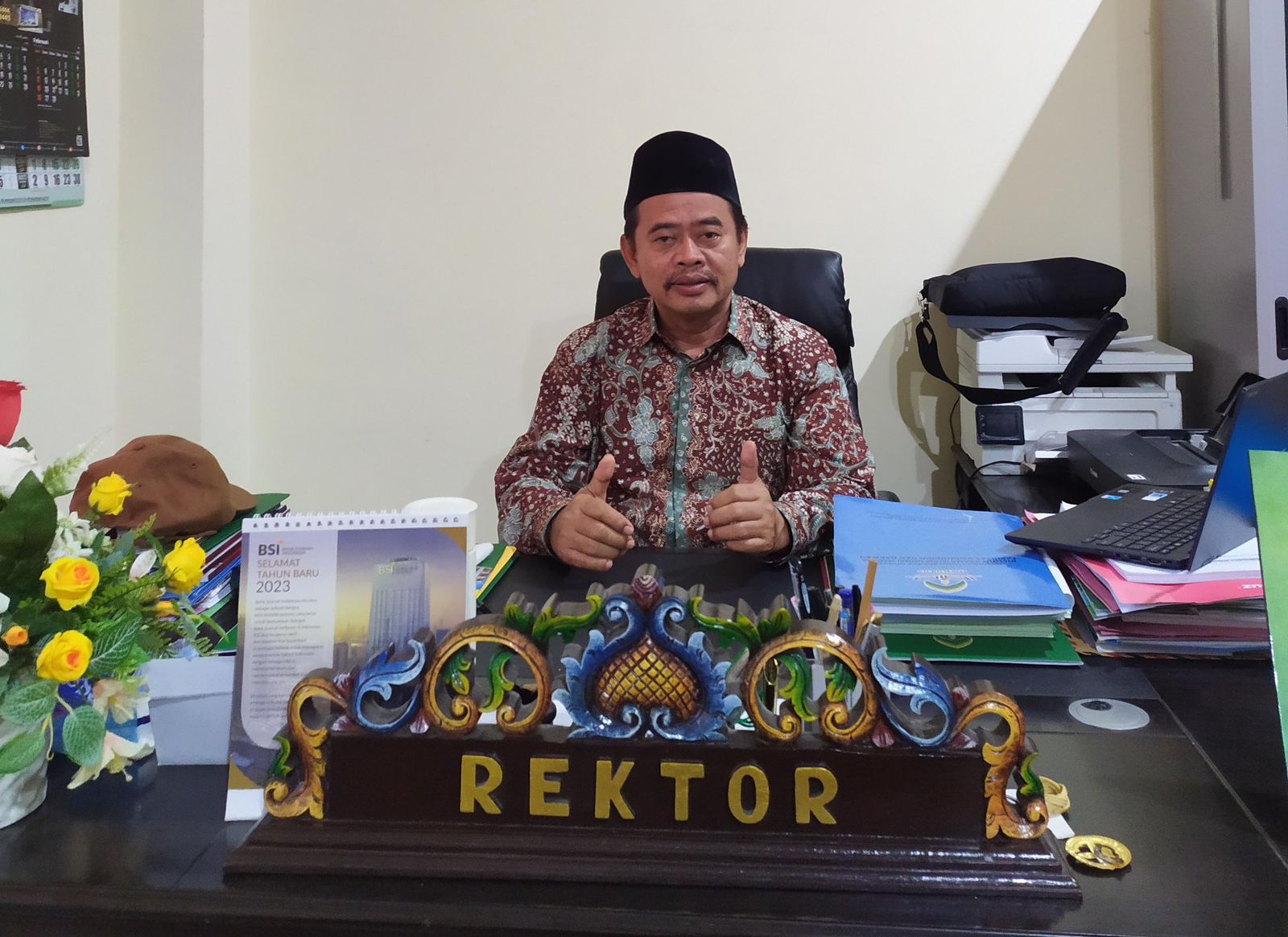Rektor IAIN Madura Saat di wawancarai di kantor rektorat Foto: Fahrur Rozi 