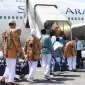 Jema'ah haji Indonesia saat turun langsung di maskapai penerbangan Saudia Airlines Dok. Kemenag