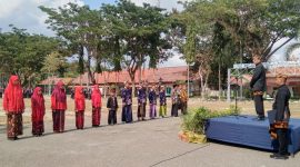 Upacara Hari Jadi ke-493 Kabupaten Pamekasan di Lapangan Nagara Bhakti Ronggosukowati, Jumat (3/11/2023).