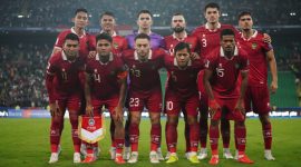 Potret Aksi Timnas Indonesia vs Irak.