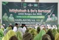 Kegiatan doa bersama yang dihadiri oleh ratusan anggota dari PAC, PAR, dan PR, serta jajaran masyaikh PCNU Pamekasan. 