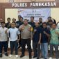 Foto bersama Sharing & Hearing dengan Kapolres Pamekasan AKBP Jazuli Dani Iriawan dengan PWI Pamekasan.