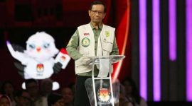 Mahfud MD, saat menyampaikan soal hukum di debat Cawapres Ke-4 Dok. KPU RI 