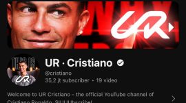 tangkap layar akun youtobe Ronaldo.