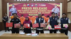 Polres Pamekasan menangkap 9 tersangka narkoba, termasuk 8 pengedar dan 1 pengguna, dalam Operasi Tumpas Narkoba Semeru 2024. Operasi yang berlangsung dari 11 hingga 22 September ini melibatkan 80 personel dan bertujuan menciptakan keamanan menjelang Pilkada. 