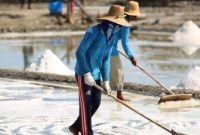 Petani garam pamekasan. (foto/MI)