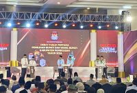 Debat Publik Pertama Calon Bupati (Cabup) dan Calon Wakil Bupati (Cawabup) dalam Pemilihan Kepala Daerah (Pilkada) tahun 2024.